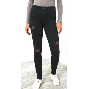 Hollister Super Skinny Jeans Womens Size 5 L - 27 High Rise Distressed Black